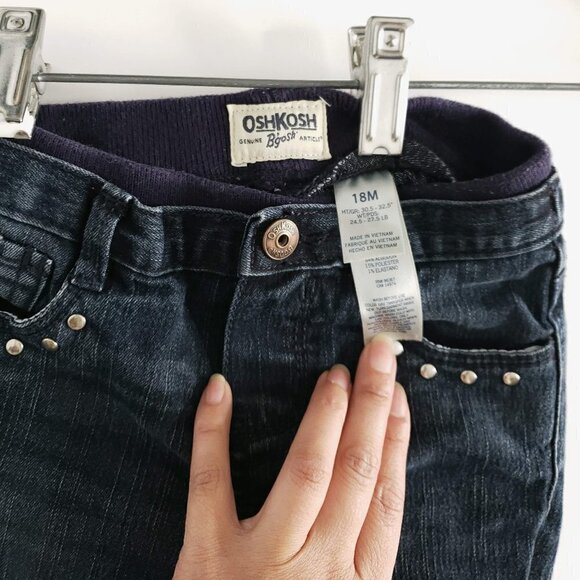 OSH KOSH Dark Blue Studded Toddler Jeans 18-24 months - Picture 5 of 6